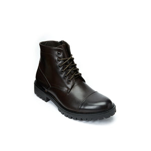 Toe cap ankle boot dark brown