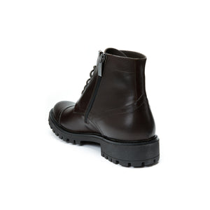 Toe cap ankle boot dark brown