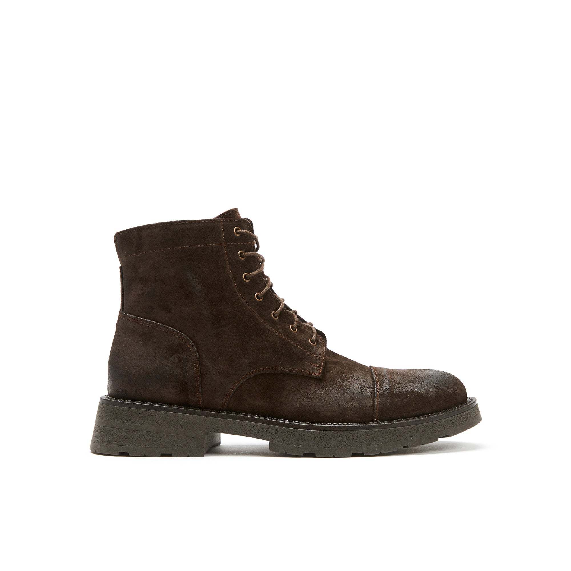 Toe cap ankle boot dark brown