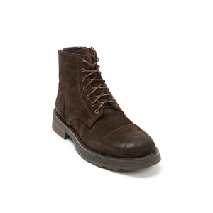 Toe cap ankle boot dark brown