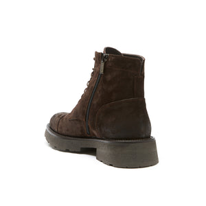 Toe cap ankle boot dark brown