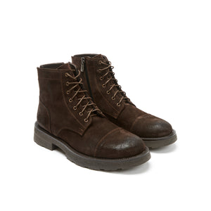 Toe cap ankle boot dark brown