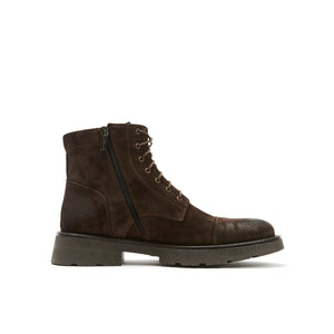 Toe cap ankle boot dark brown