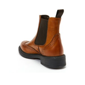 Wing cap chelsea boot cognac brown