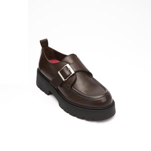 Monk strap mocassin dark brown