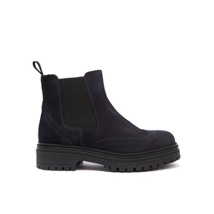 Wing cap chelsea boot navy