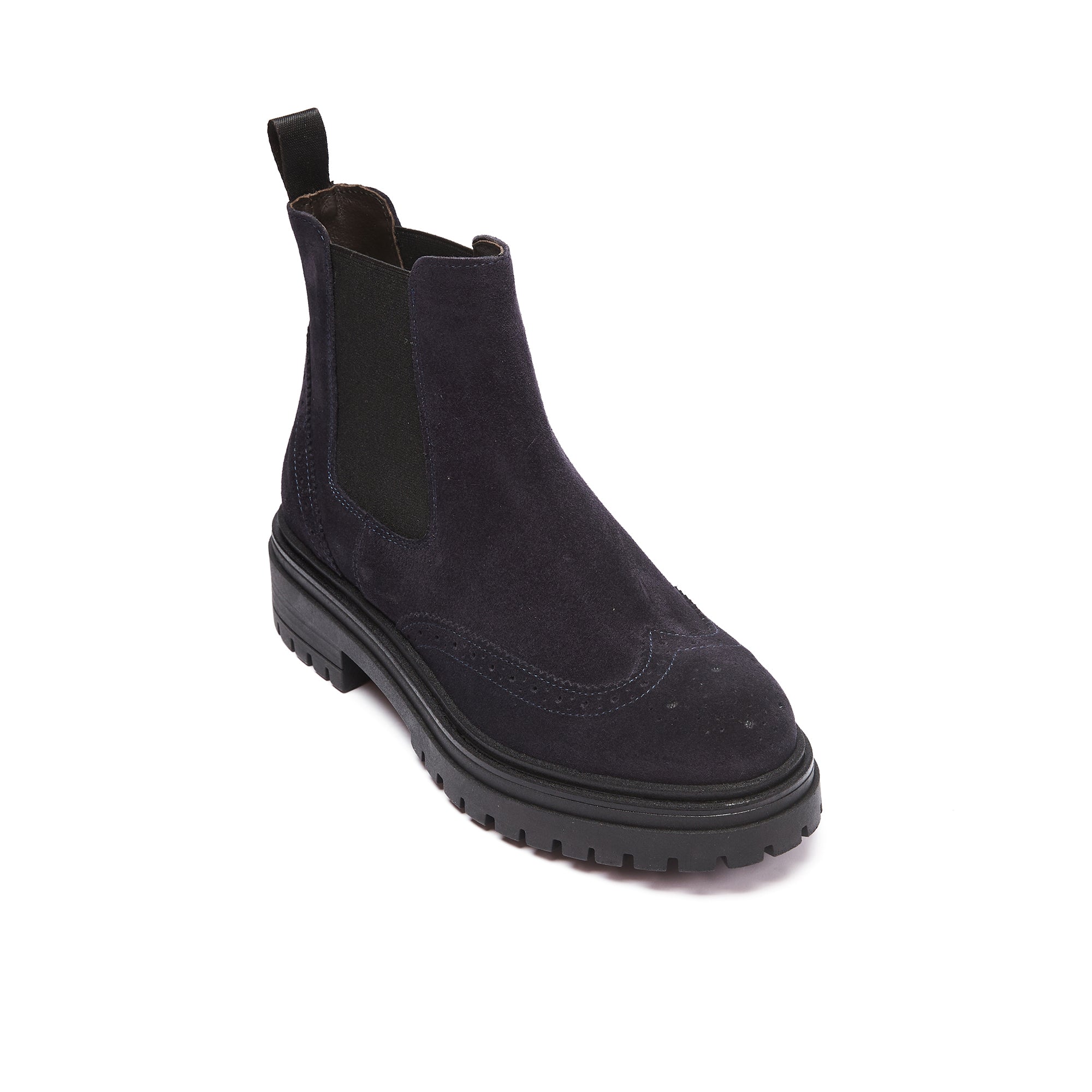 Wing cap chelsea boot navy