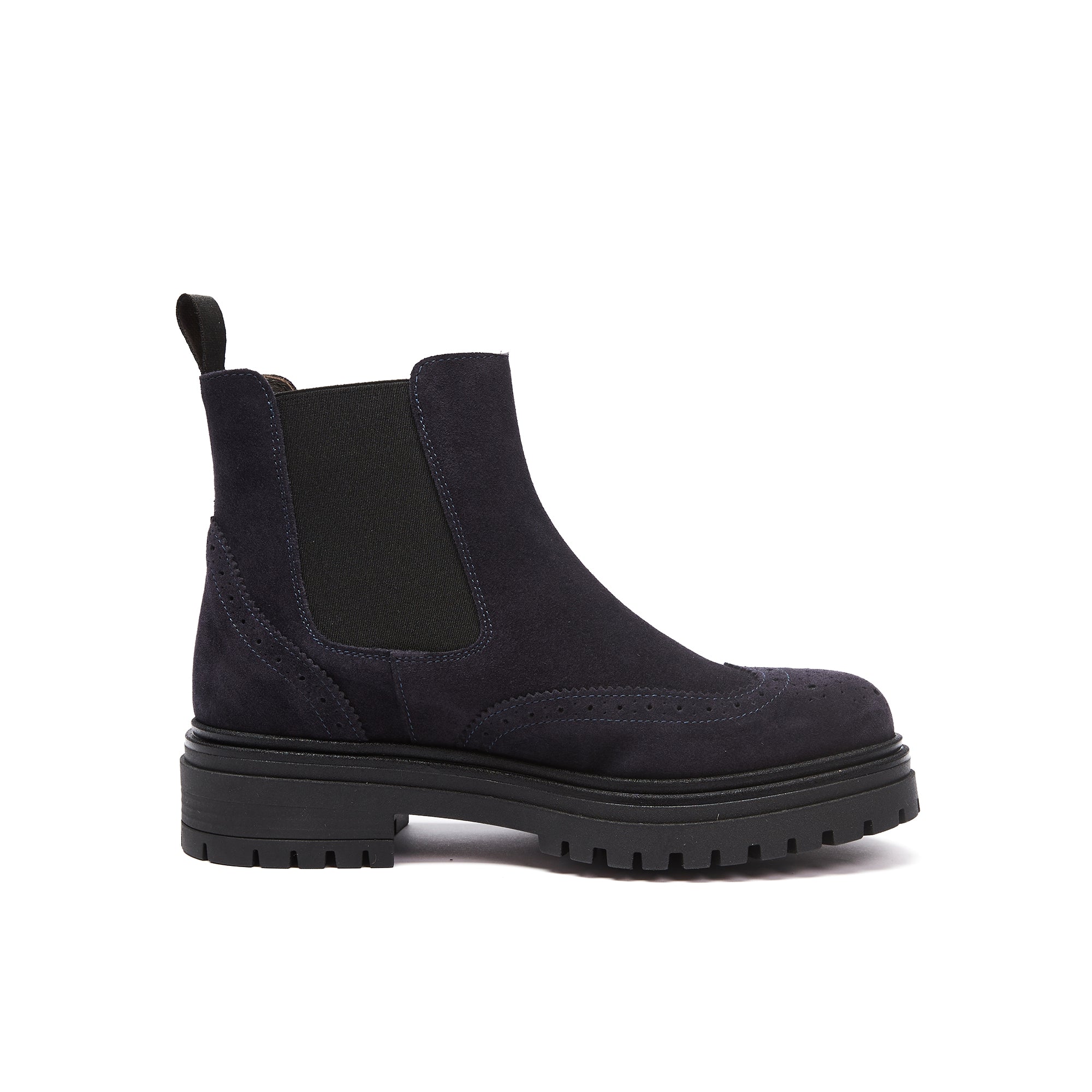 Wing cap chelsea boot navy